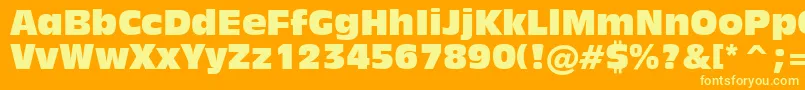 Incised901CompactBt Font – Yellow Fonts on Orange Background