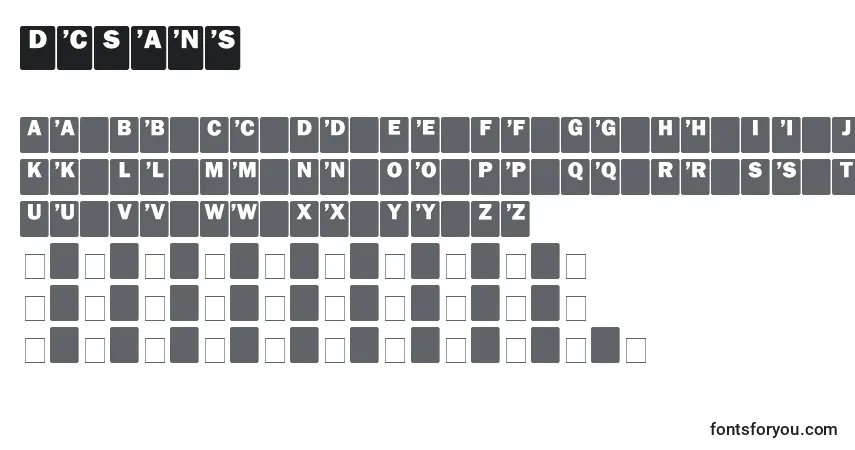 Schriftart DcSans – Alphabet, Zahlen, spezielle Symbole
