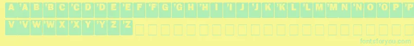 DcSans Font – Green Fonts on Yellow Background