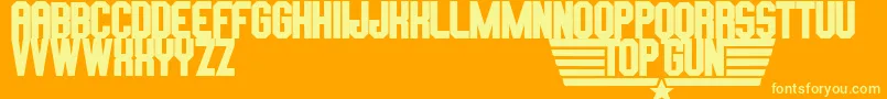 TopGun Font – Yellow Fonts on Orange Background