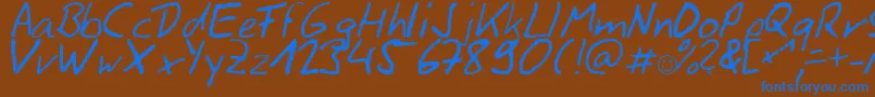 Siggihand Font – Blue Fonts on Brown Background