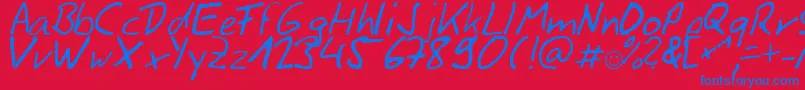 Siggihand Font – Blue Fonts on Red Background