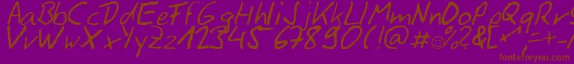 Siggihand Font – Brown Fonts on Purple Background