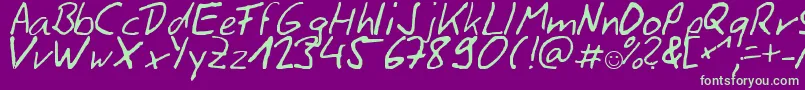Siggihand Font – Green Fonts on Purple Background