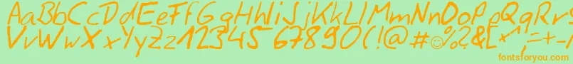 Siggihand Font – Orange Fonts on Green Background