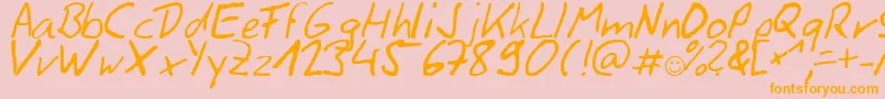 Siggihand Font – Orange Fonts on Pink Background