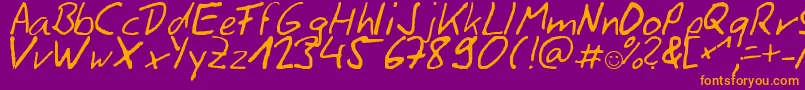 Siggihand Font – Orange Fonts on Purple Background