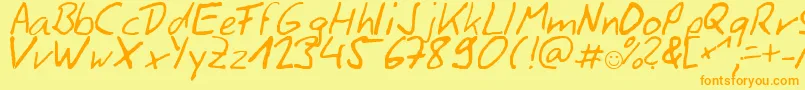Siggihand Font – Orange Fonts on Yellow Background