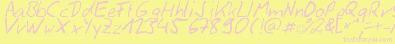 Siggihand Font – Pink Fonts on Yellow Background