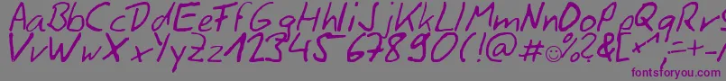 Siggihand Font – Purple Fonts on Gray Background