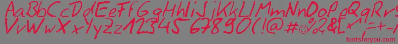 フォントSiggihand – 赤い文字の灰色の背景