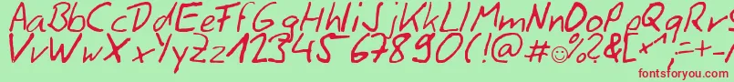 Siggihand Font – Red Fonts on Green Background