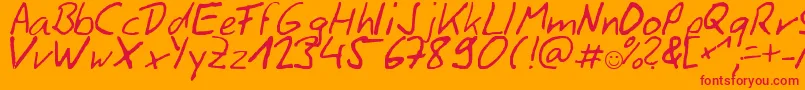 Siggihand Font – Red Fonts on Orange Background