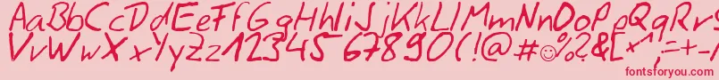 フォントSiggihand – ピンクの背景に赤い文字