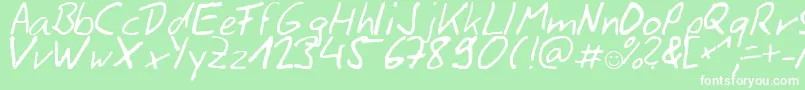 Siggihand Font – White Fonts on Green Background