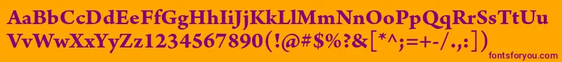 ArnoproBoldsmtext Font – Purple Fonts on Orange Background