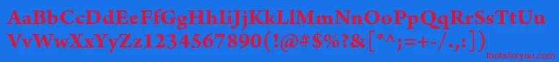 ArnoproBoldsmtext Font – Red Fonts on Blue Background