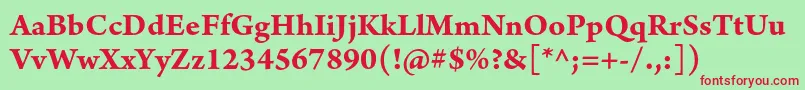 フォントArnoproBoldsmtext – 赤い文字の緑の背景