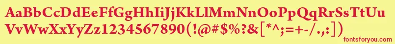 ArnoproBoldsmtext Font – Red Fonts on Yellow Background