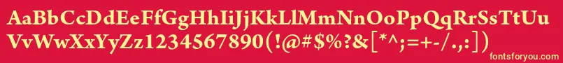 ArnoproBoldsmtext Font – Yellow Fonts on Red Background