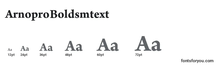 Размеры шрифта ArnoproBoldsmtext
