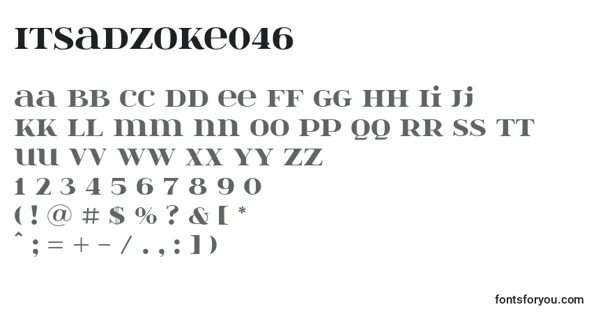 Czcionka Itsadzoke046 – alfabet, cyfry, specjalne znaki