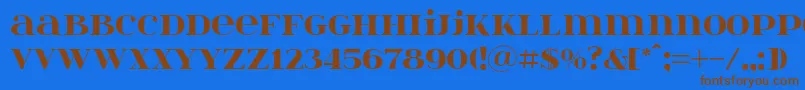 Itsadzoke046 Font – Brown Fonts on Blue Background