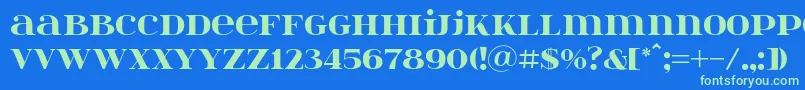 Itsadzoke046 Font – Green Fonts on Blue Background