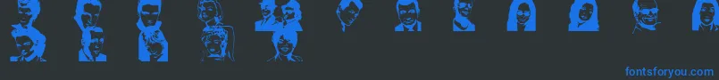 Famousfr Font – Blue Fonts on Black Background