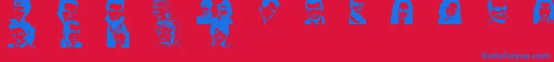 Famousfr Font – Blue Fonts on Red Background