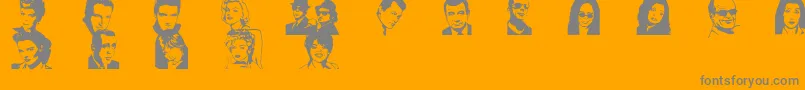 Police Famousfr – polices grises sur fond orange