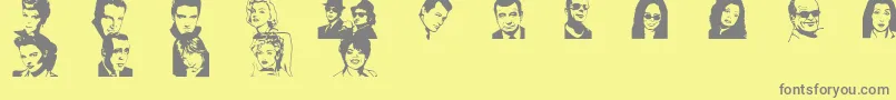 Police Famousfr – polices grises sur fond jaune