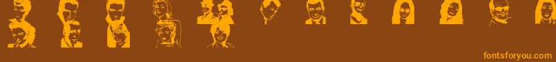 Famousfr Font – Orange Fonts on Brown Background