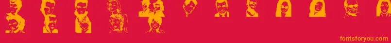 Famousfr Font – Orange Fonts on Red Background