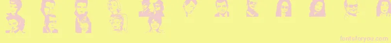 Famousfr Font – Pink Fonts on Yellow Background