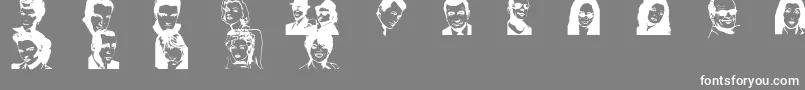Famousfr-Schriftart – Weiße Schriften auf grauem Hintergrund
