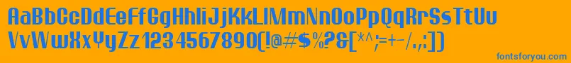 Ptarmc Font – Blue Fonts on Orange Background