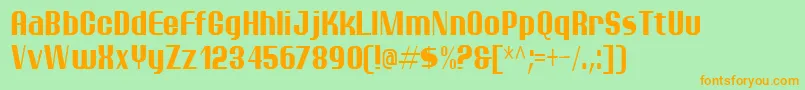 Ptarmc Font – Orange Fonts on Green Background