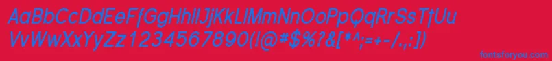 Florsn11 Font – Blue Fonts on Red Background