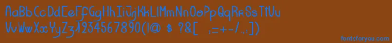 フォントDarkisthenight – 茶色の背景に青い文字