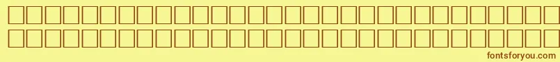 Pikto5-fontti – ruskeat fontit keltaisella taustalla