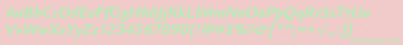 LegacySansItcBoldItalic Font – Green Fonts on Pink Background
