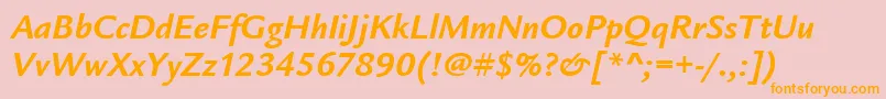 LegacySansItcBoldItalic Font – Orange Fonts on Pink Background