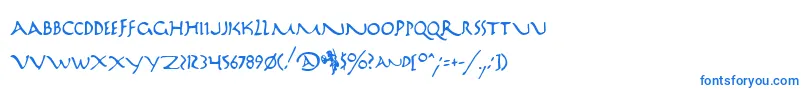 フォントMarathon – 白い背景に青い文字