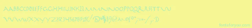 フォントMarathon – 黄色い背景に緑の文字