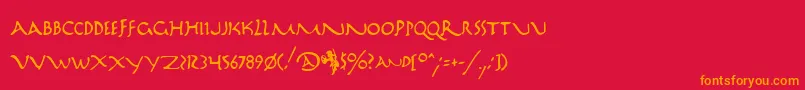 Marathon Font – Orange Fonts on Red Background