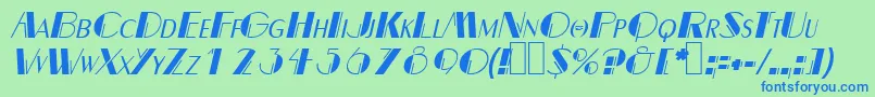 DalithOblique Font – Blue Fonts on Green Background