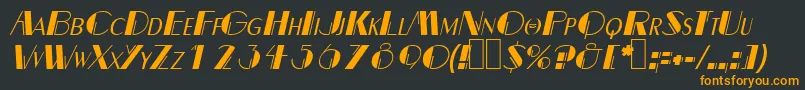 DalithOblique Font – Orange Fonts on Black Background