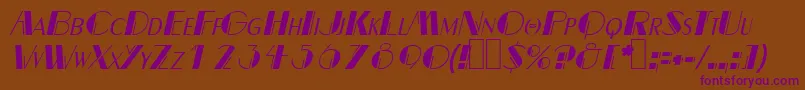 DalithOblique Font – Purple Fonts on Brown Background