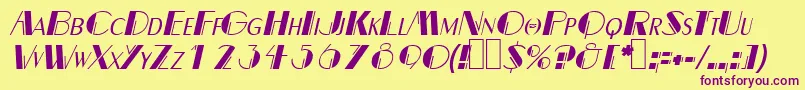 DalithOblique Font – Purple Fonts on Yellow Background